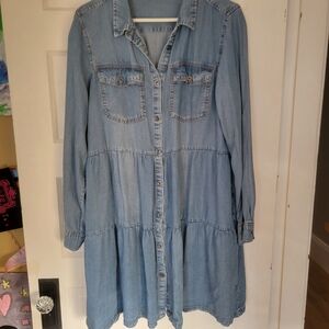 Velvet Heart Light Blue Long Sleeve Dress